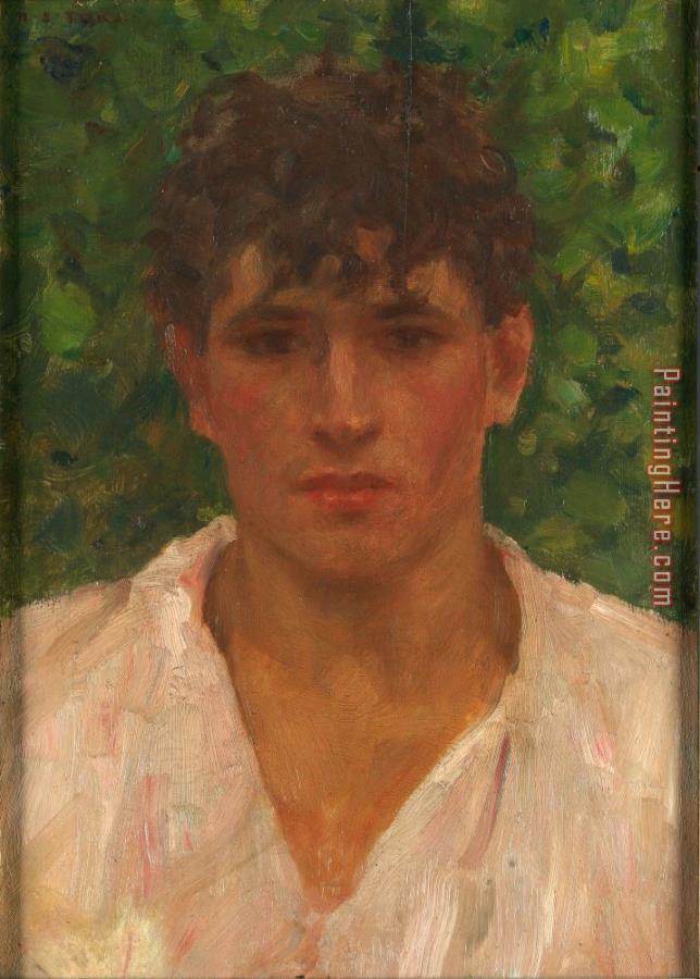 Henry Scott Tuke Portrait of a Young Man with Open Collar